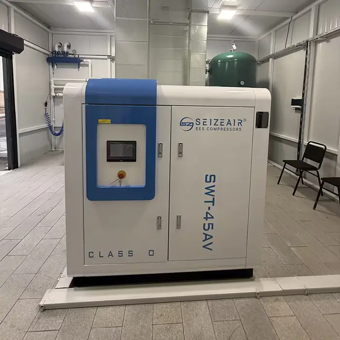 तीन चरण PM VSD सुख्खा प्रकार तेल-रहित स्क्रू एयर कम्प्रेसर तीन चरण PM VSD सुख्खा प्रकार तेल-रहित स्क्रू एयर कम्प्रेसर